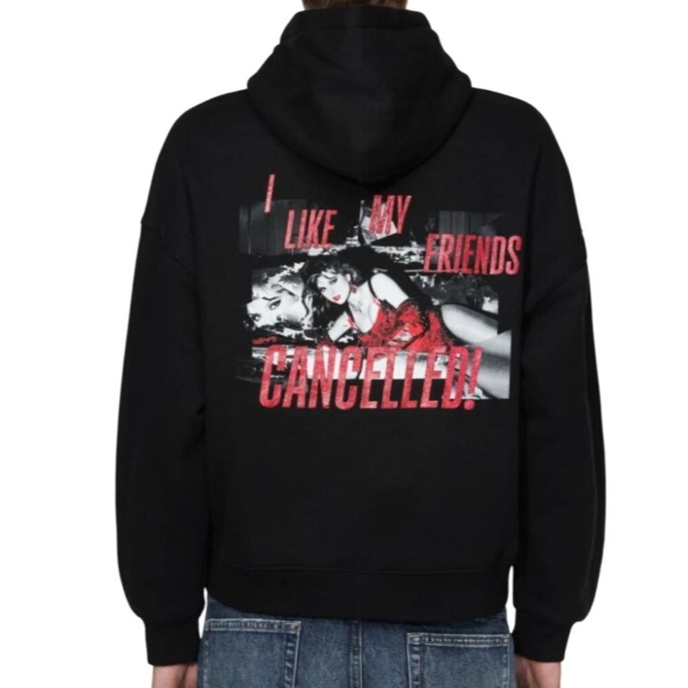 Taylor Swift Showgirl I Like My Friends Cancelled! Hoodie Black Sweatshirt Small